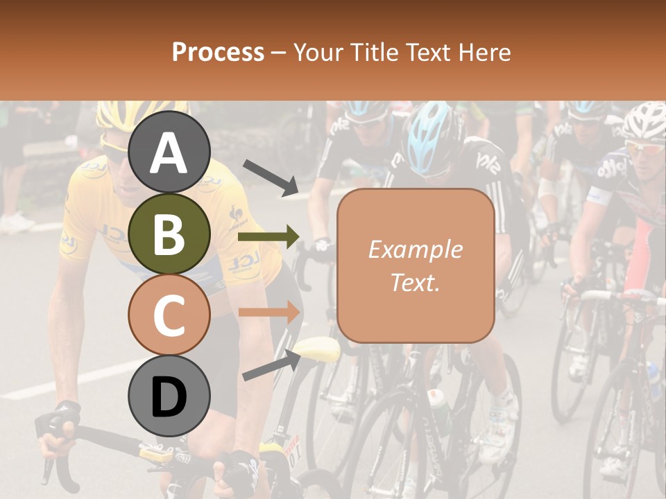 A Group Of People Riding Bikes Down A Street PowerPoint Template