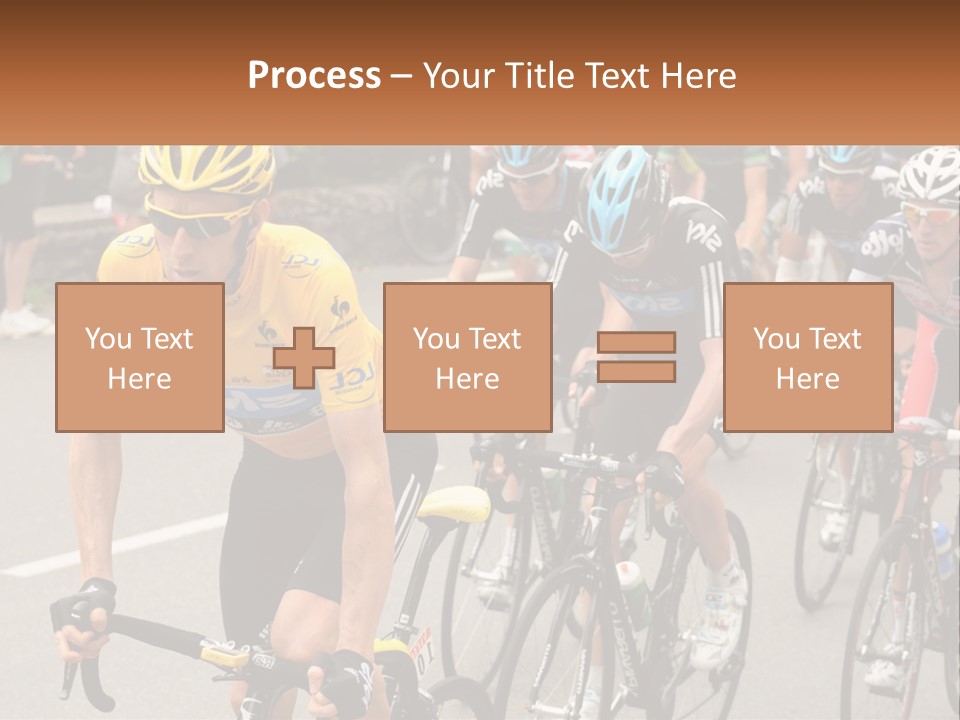 A Group Of People Riding Bikes Down A Street PowerPoint Template