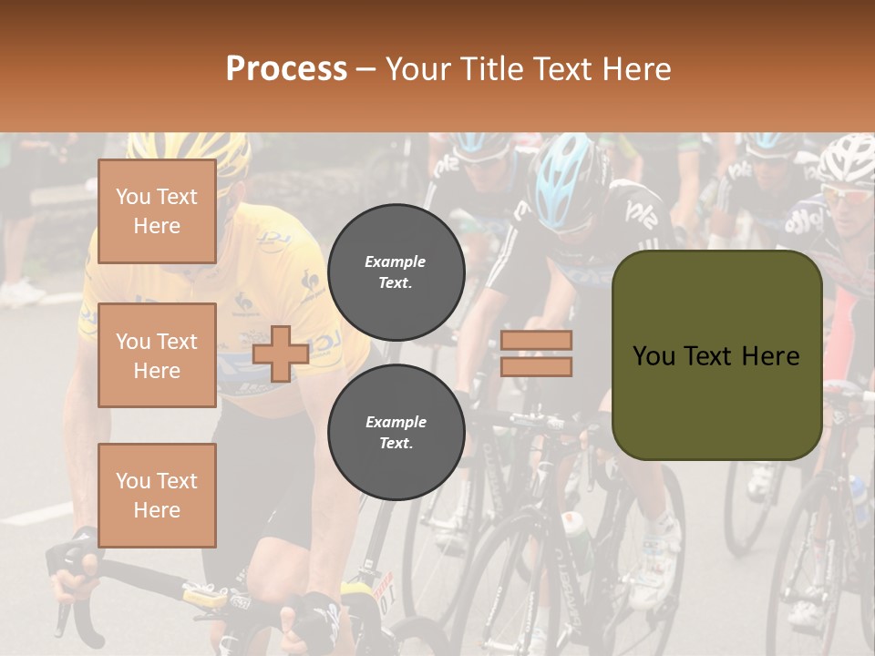 A Group Of People Riding Bikes Down A Street PowerPoint Template
