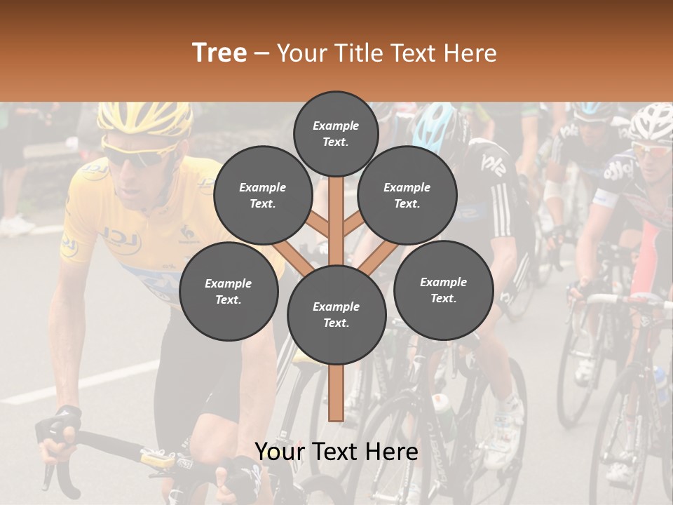 A Group Of People Riding Bikes Down A Street PowerPoint Template