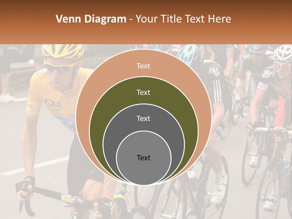 A Group Of People Riding Bikes Down A Street PowerPoint Template