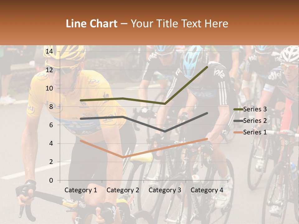 A Group Of People Riding Bikes Down A Street PowerPoint Template