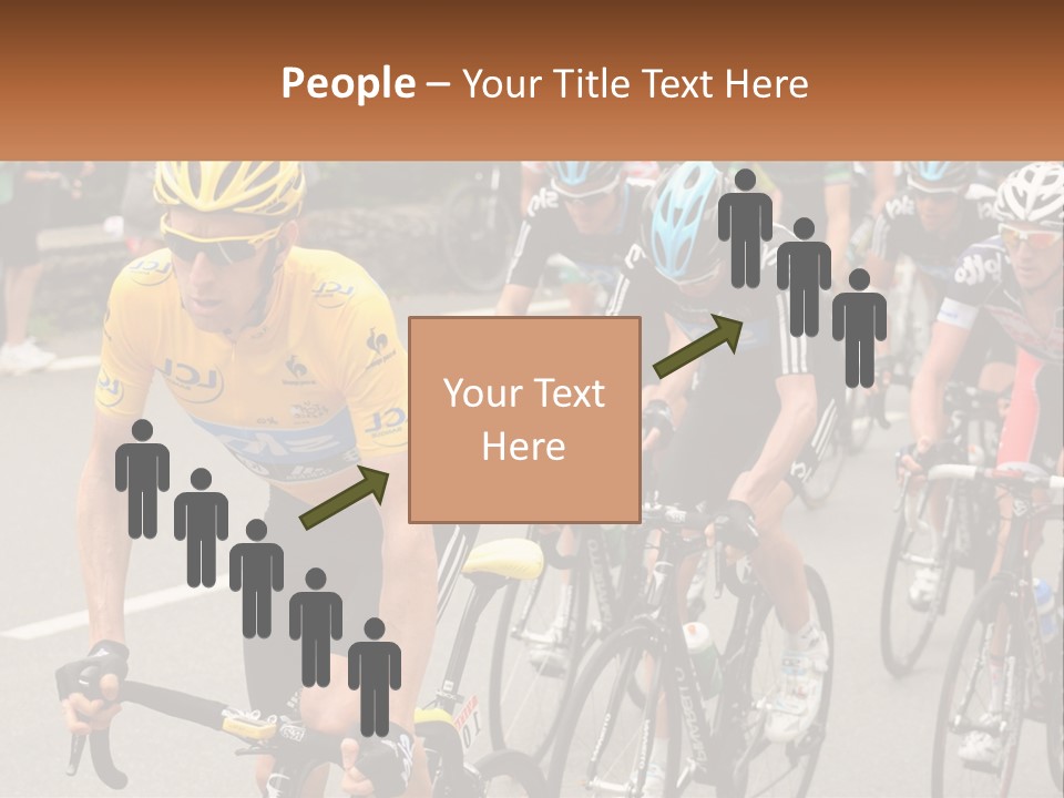 A Group Of People Riding Bikes Down A Street PowerPoint Template