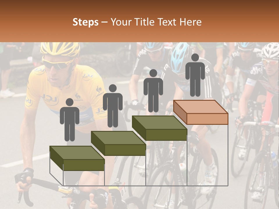 A Group Of People Riding Bikes Down A Street PowerPoint Template