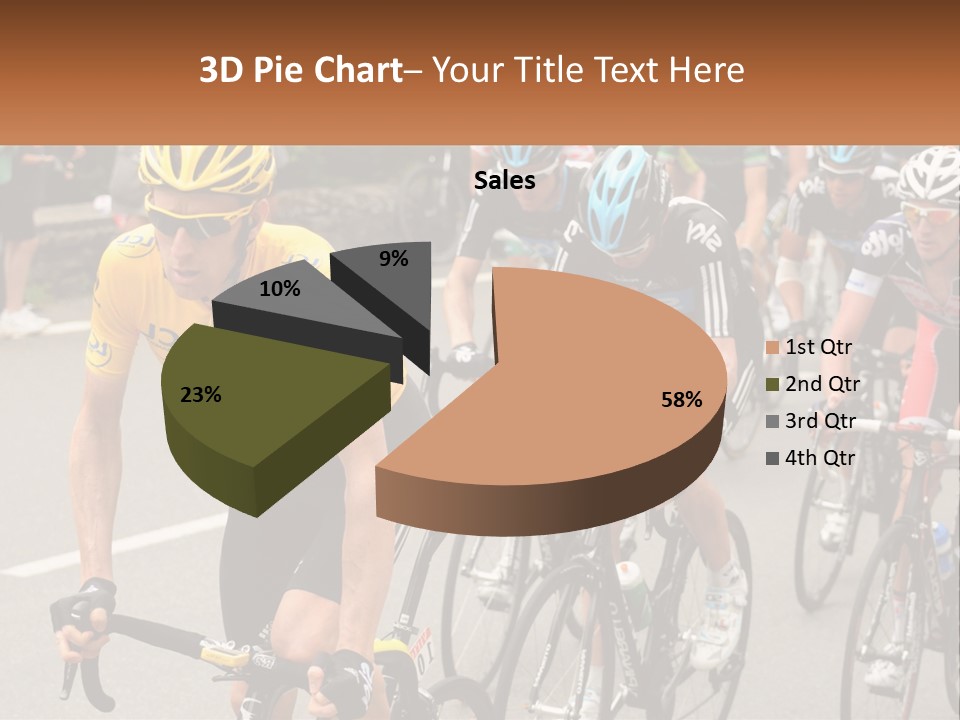 A Group Of People Riding Bikes Down A Street PowerPoint Template