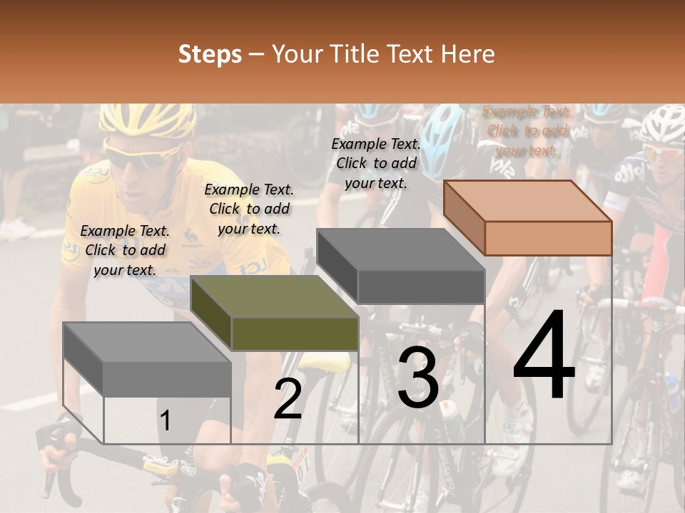 A Group Of People Riding Bikes Down A Street PowerPoint Template