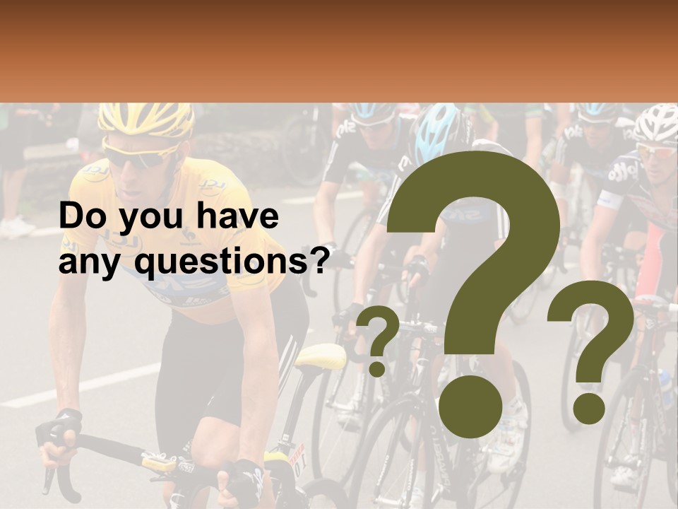 A Group Of People Riding Bikes Down A Street PowerPoint Template