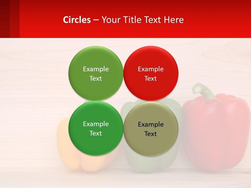 A Row Of Peppers Sitting On Top Of A Wooden Table PowerPoint Template