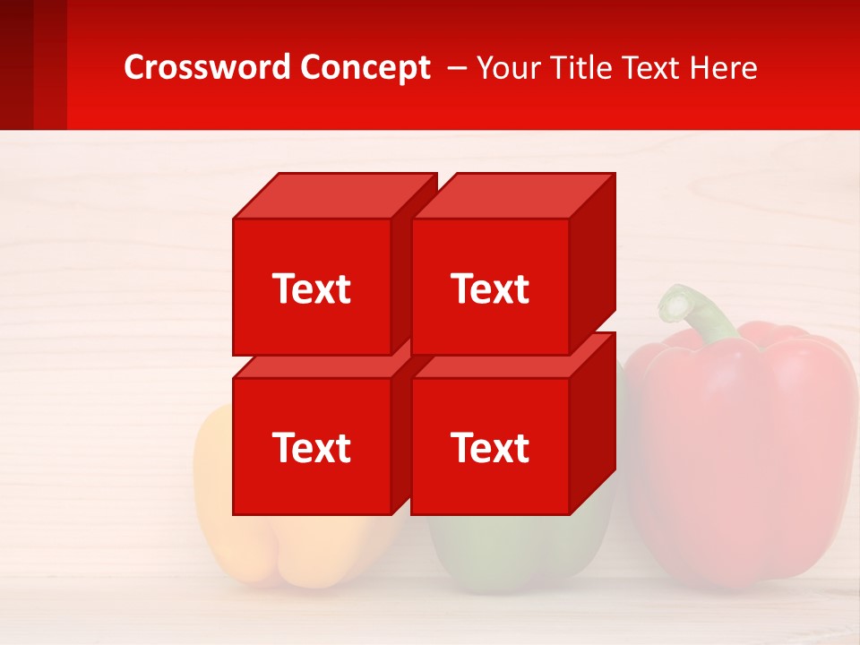 A Row Of Peppers Sitting On Top Of A Wooden Table PowerPoint Template