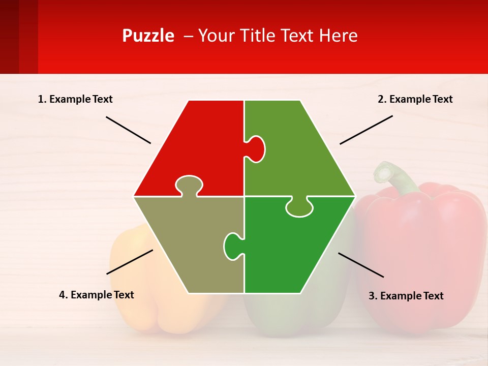 A Row Of Peppers Sitting On Top Of A Wooden Table PowerPoint Template