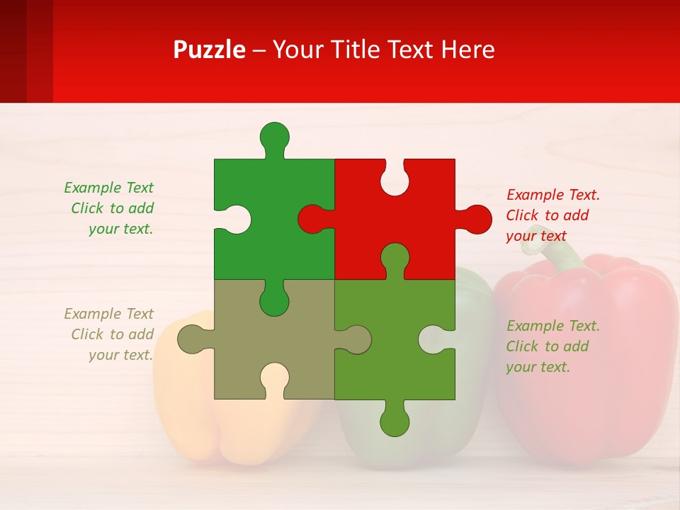 A Row Of Peppers Sitting On Top Of A Wooden Table PowerPoint Template