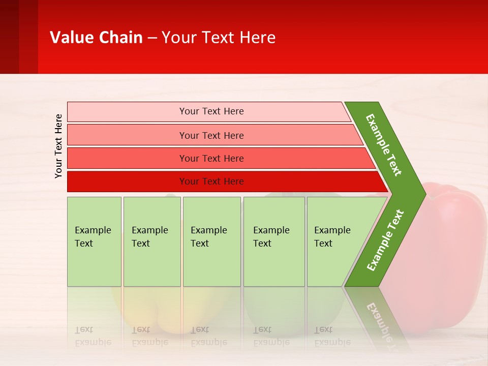 A Row Of Peppers Sitting On Top Of A Wooden Table PowerPoint Template