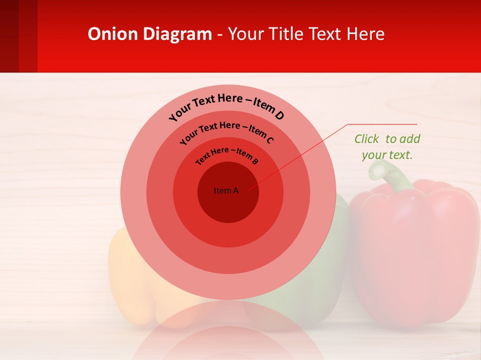 A Row Of Peppers Sitting On Top Of A Wooden Table PowerPoint Template