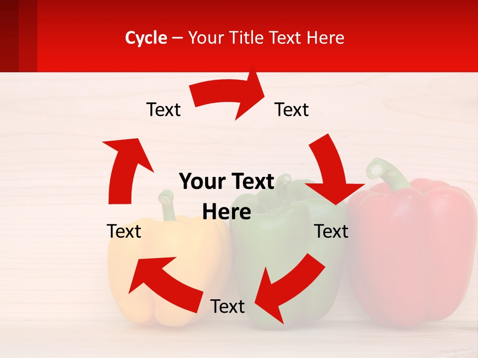 A Row Of Peppers Sitting On Top Of A Wooden Table PowerPoint Template
