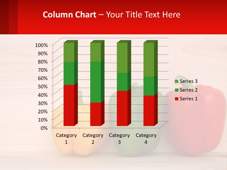 A Row Of Peppers Sitting On Top Of A Wooden Table PowerPoint Template