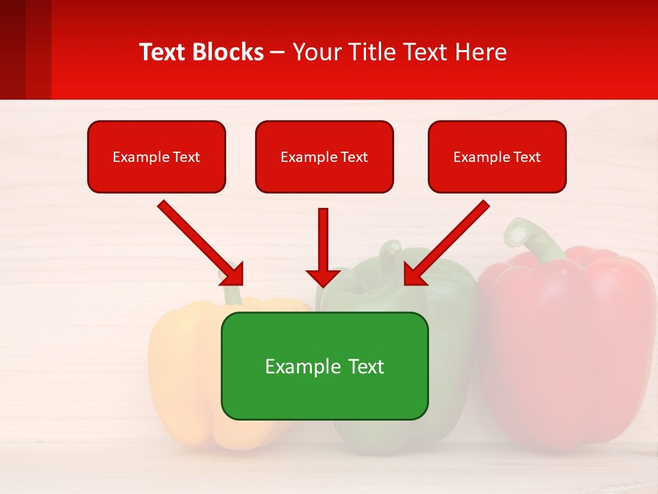 A Row Of Peppers Sitting On Top Of A Wooden Table PowerPoint Template