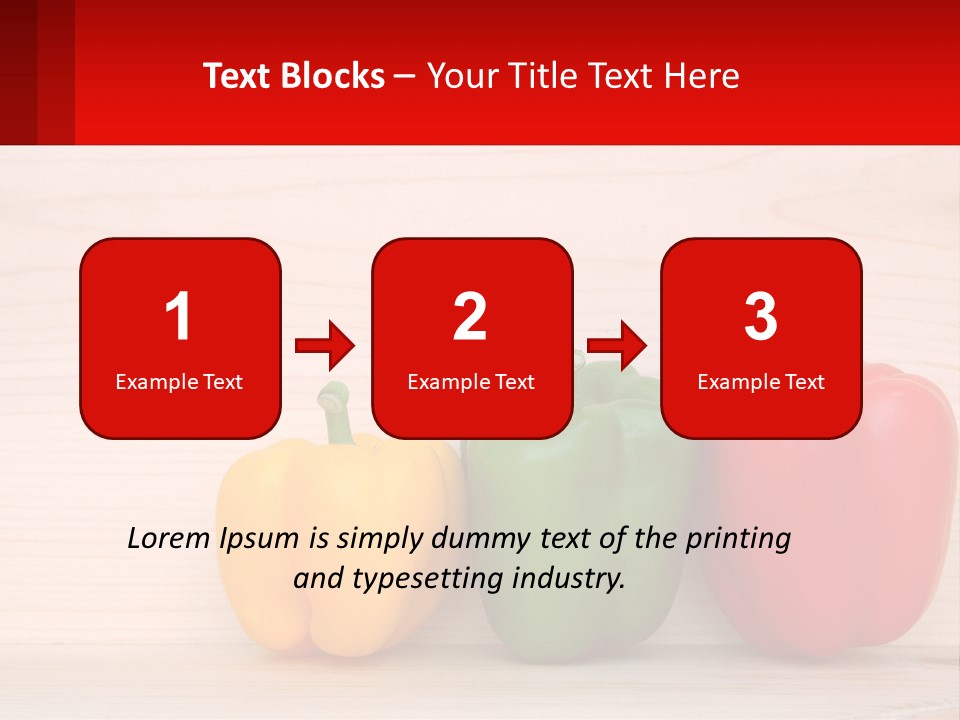 A Row Of Peppers Sitting On Top Of A Wooden Table PowerPoint Template