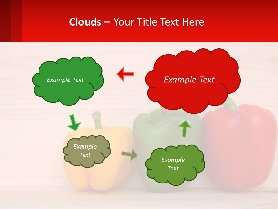 A Row Of Peppers Sitting On Top Of A Wooden Table PowerPoint Template