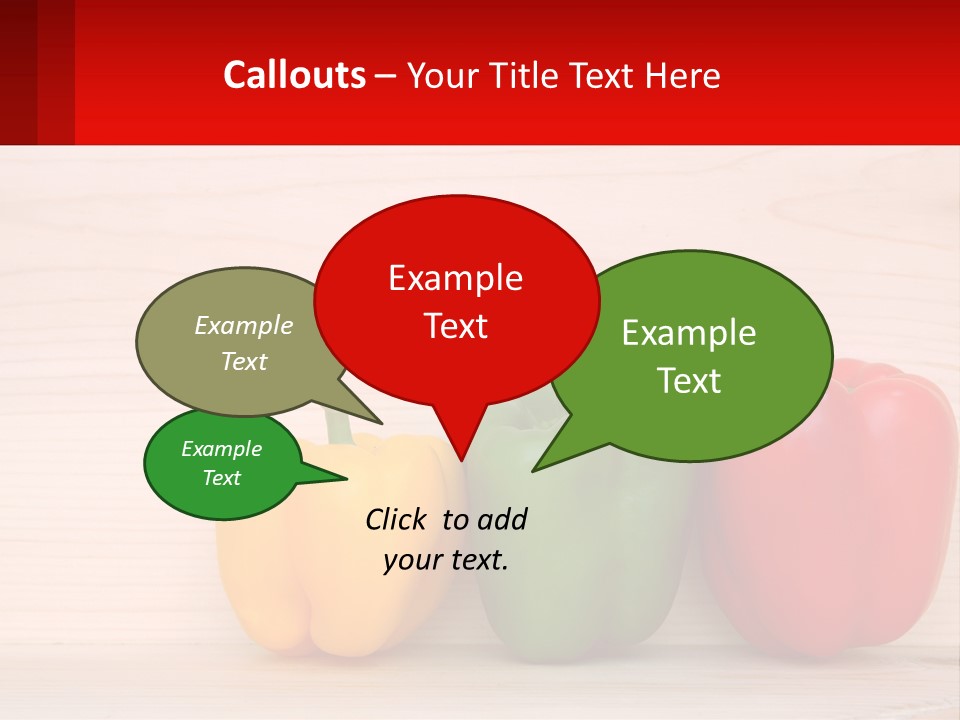 A Row Of Peppers Sitting On Top Of A Wooden Table PowerPoint Template