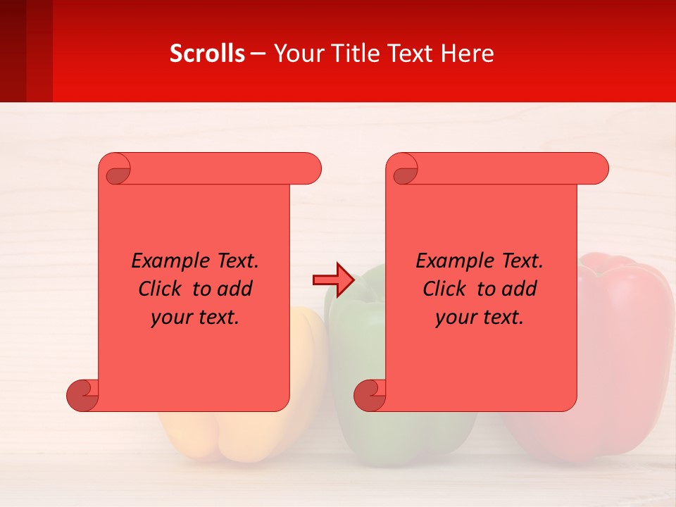 A Row Of Peppers Sitting On Top Of A Wooden Table PowerPoint Template