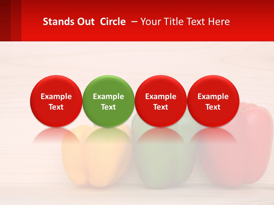 A Row Of Peppers Sitting On Top Of A Wooden Table PowerPoint Template