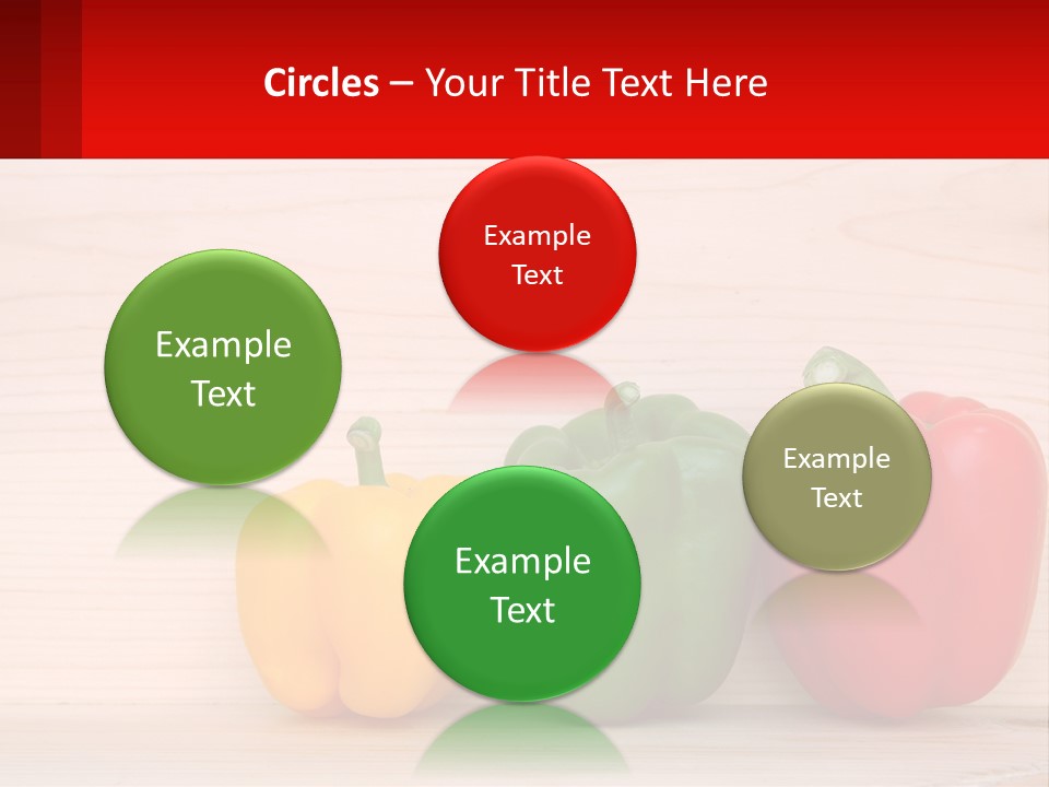 A Row Of Peppers Sitting On Top Of A Wooden Table PowerPoint Template