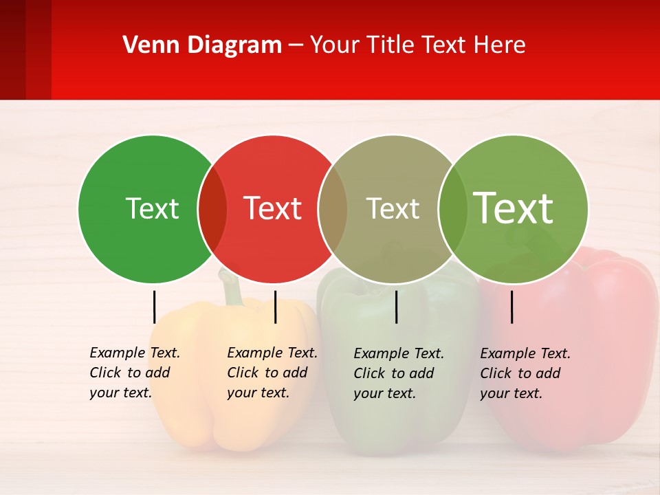 A Row Of Peppers Sitting On Top Of A Wooden Table PowerPoint Template