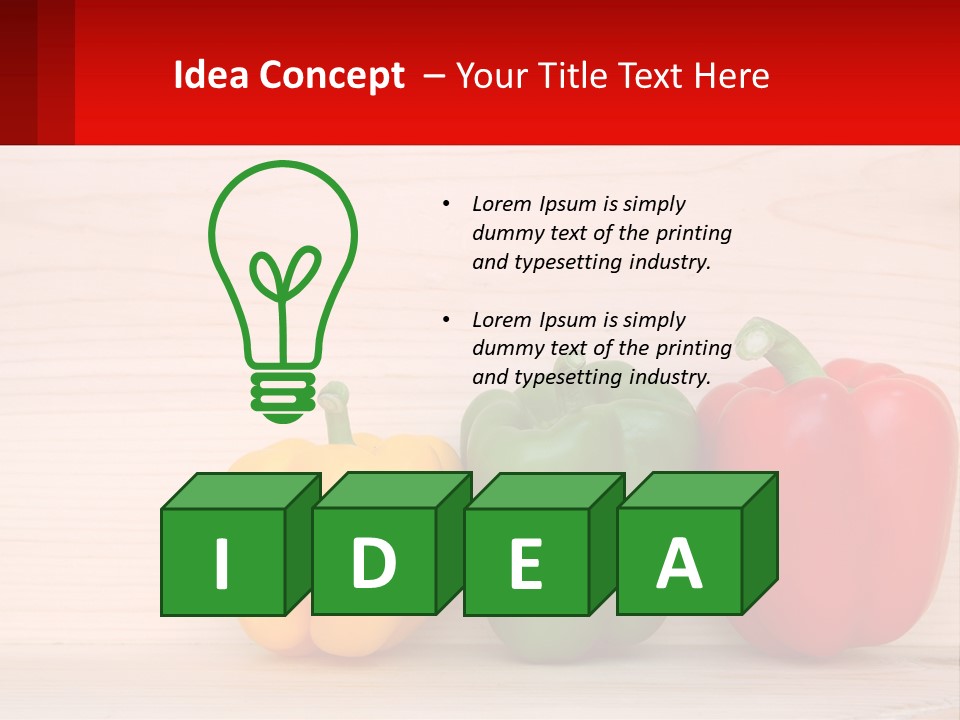 A Row Of Peppers Sitting On Top Of A Wooden Table PowerPoint Template