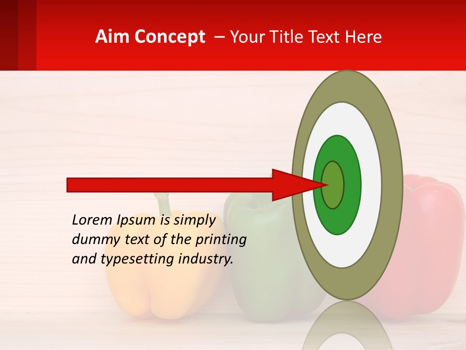 A Row Of Peppers Sitting On Top Of A Wooden Table PowerPoint Template