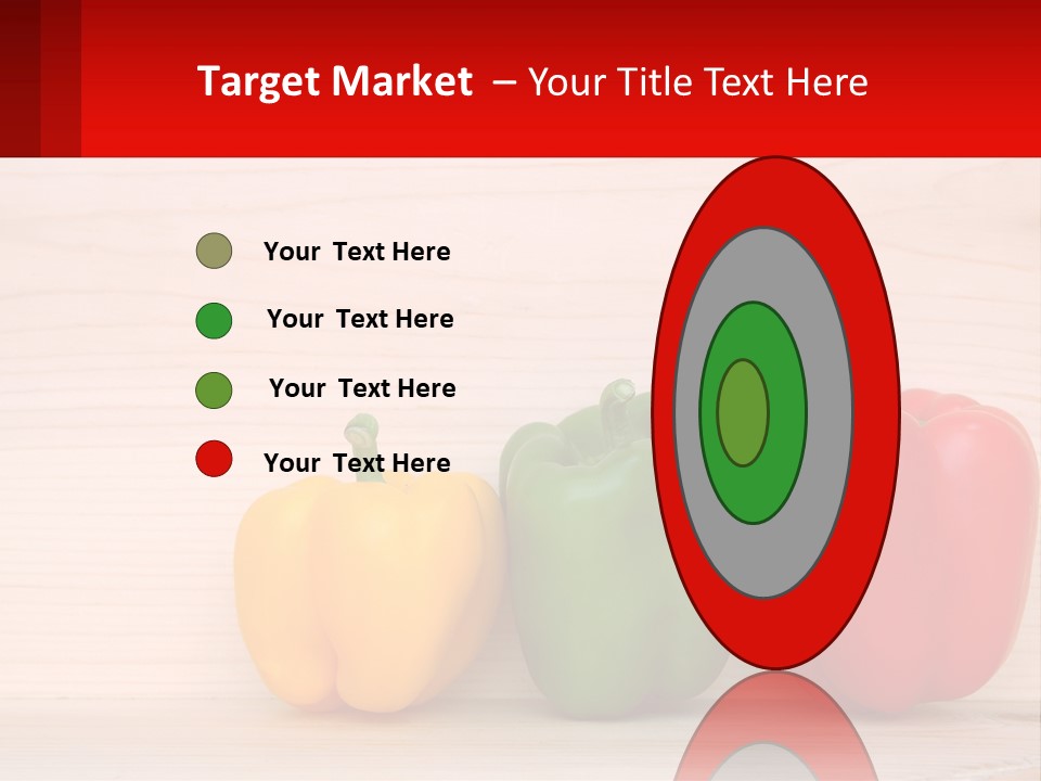 A Row Of Peppers Sitting On Top Of A Wooden Table PowerPoint Template