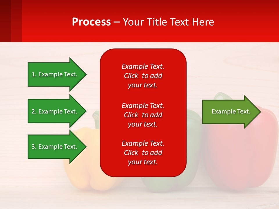 A Row Of Peppers Sitting On Top Of A Wooden Table PowerPoint Template