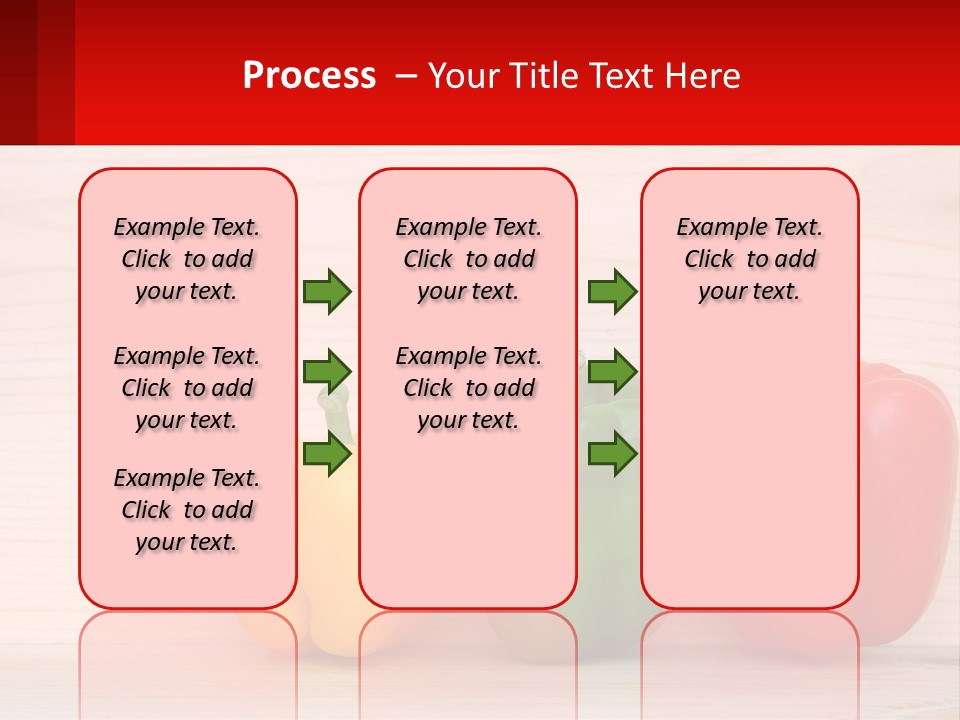 A Row Of Peppers Sitting On Top Of A Wooden Table PowerPoint Template