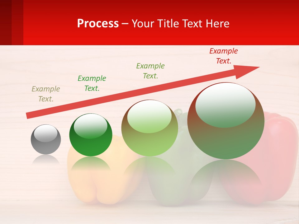 A Row Of Peppers Sitting On Top Of A Wooden Table PowerPoint Template