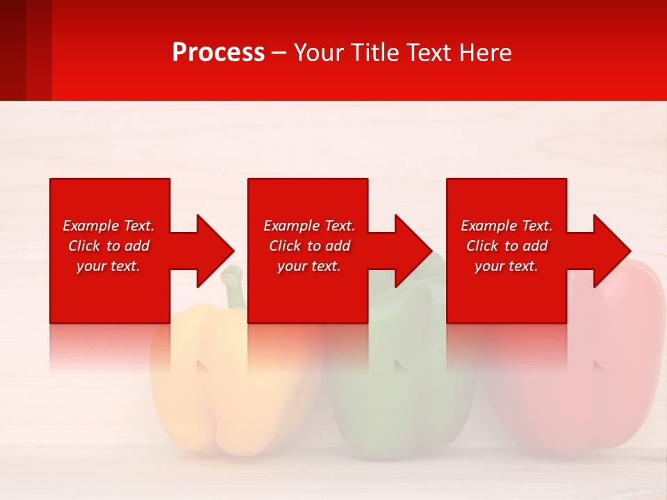 A Row Of Peppers Sitting On Top Of A Wooden Table PowerPoint Template