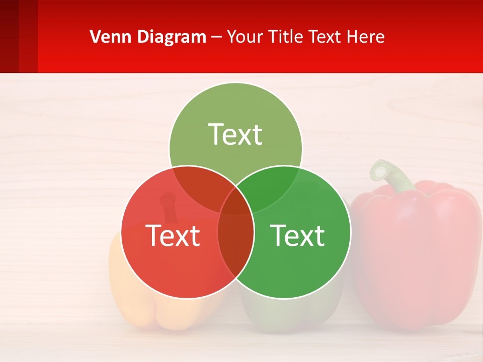 A Row Of Peppers Sitting On Top Of A Wooden Table PowerPoint Template