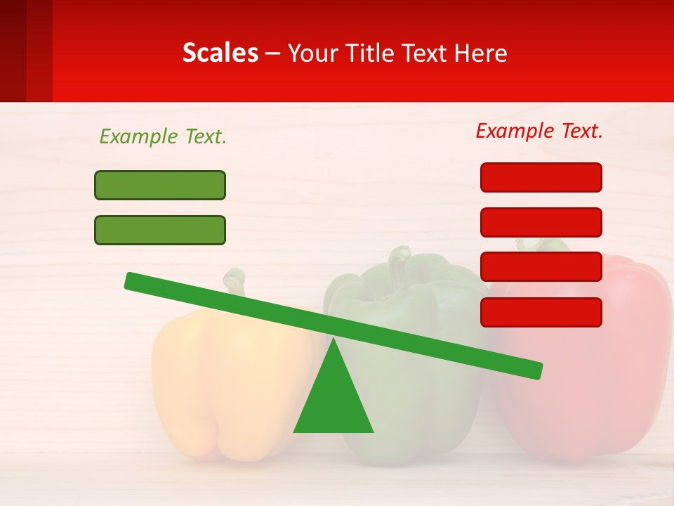 A Row Of Peppers Sitting On Top Of A Wooden Table PowerPoint Template