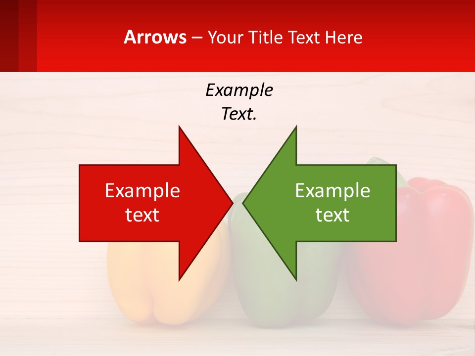 A Row Of Peppers Sitting On Top Of A Wooden Table PowerPoint Template
