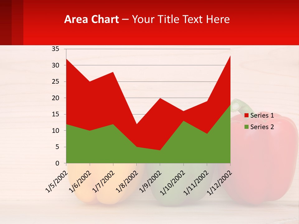 A Row Of Peppers Sitting On Top Of A Wooden Table PowerPoint Template