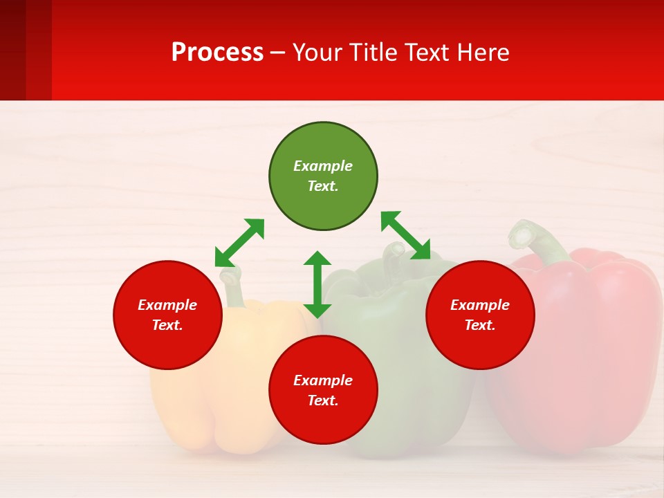 A Row Of Peppers Sitting On Top Of A Wooden Table PowerPoint Template