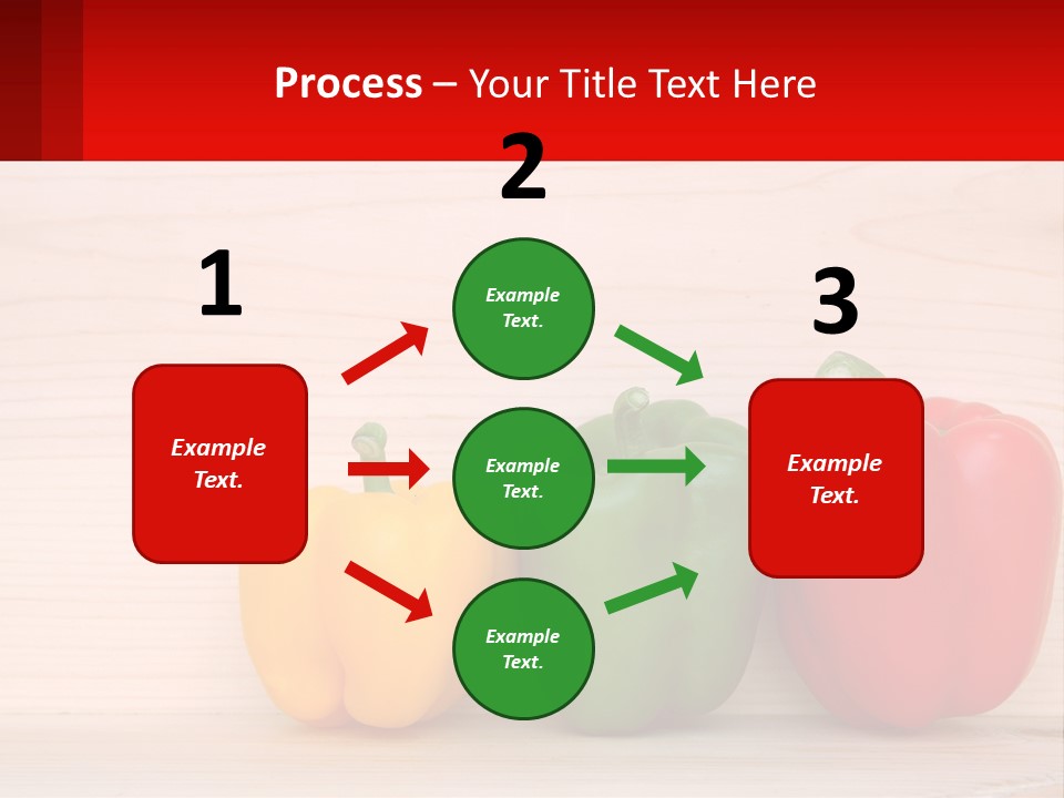 A Row Of Peppers Sitting On Top Of A Wooden Table PowerPoint Template