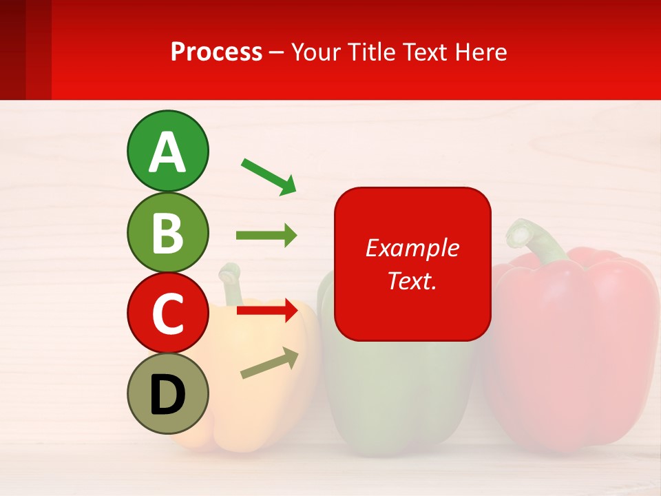 A Row Of Peppers Sitting On Top Of A Wooden Table PowerPoint Template
