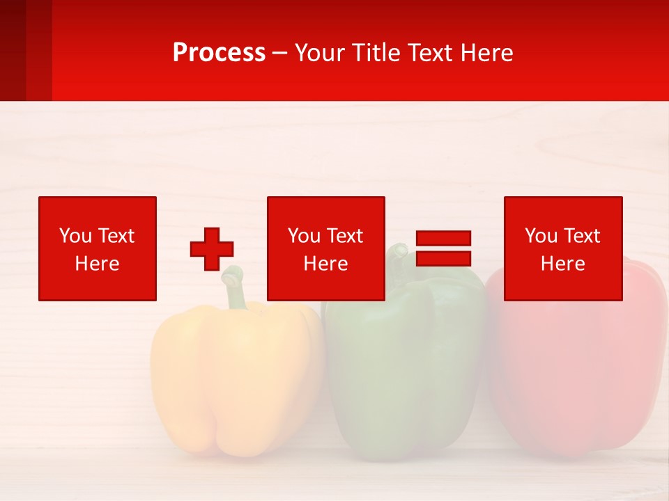 A Row Of Peppers Sitting On Top Of A Wooden Table PowerPoint Template