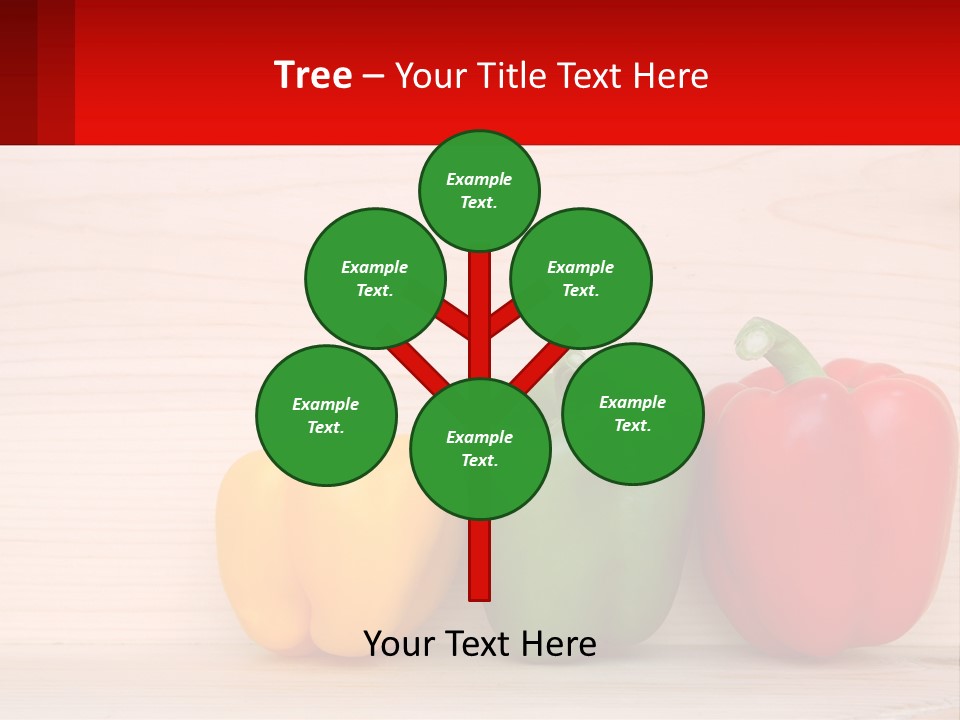 A Row Of Peppers Sitting On Top Of A Wooden Table PowerPoint Template