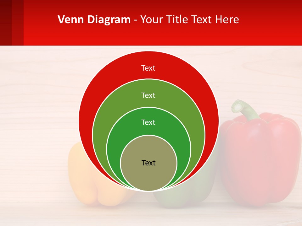A Row Of Peppers Sitting On Top Of A Wooden Table PowerPoint Template