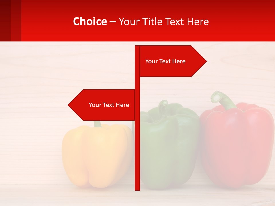 A Row Of Peppers Sitting On Top Of A Wooden Table PowerPoint Template