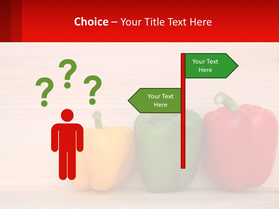 A Row Of Peppers Sitting On Top Of A Wooden Table PowerPoint Template