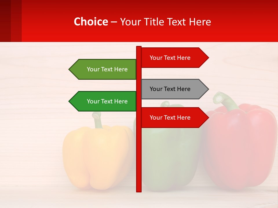 A Row Of Peppers Sitting On Top Of A Wooden Table PowerPoint Template