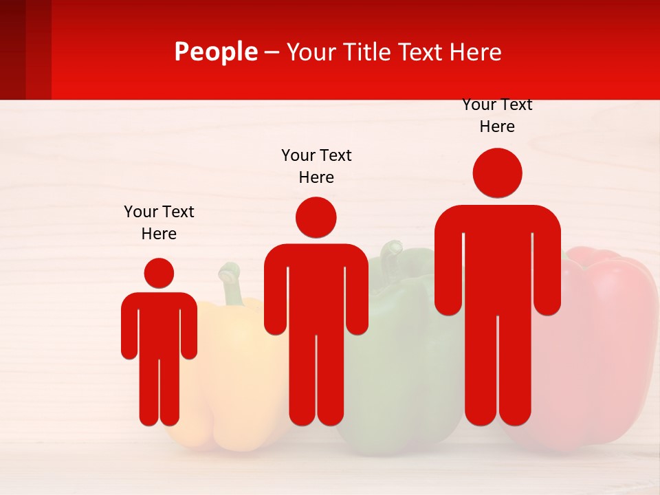 A Row Of Peppers Sitting On Top Of A Wooden Table PowerPoint Template