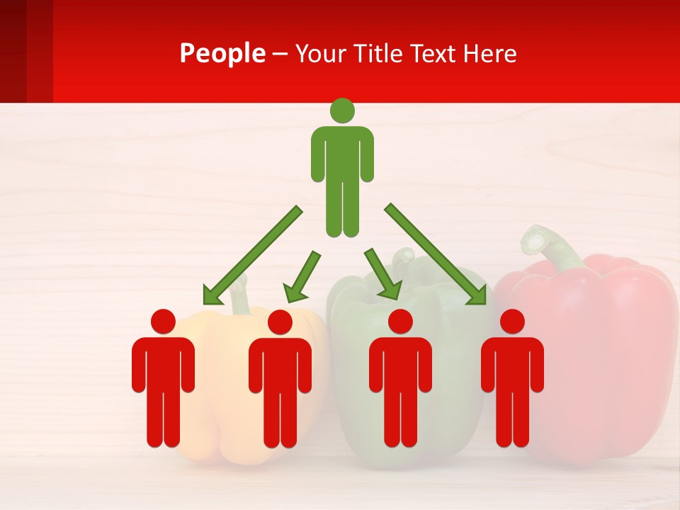 A Row Of Peppers Sitting On Top Of A Wooden Table PowerPoint Template