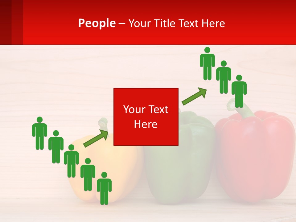 A Row Of Peppers Sitting On Top Of A Wooden Table PowerPoint Template